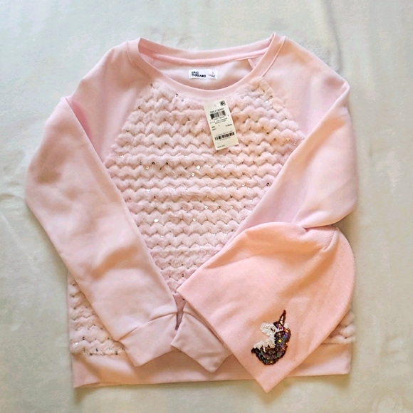 Epic Threads Other - Epic Threads Pink Sweat Shirt With Hat Size L